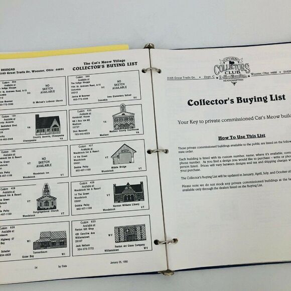 Vintage Cat's Meow Collector's Club Catalog Buying List 1990-94 Shelf Sitters - Picture 10 of 12